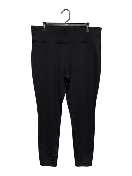 SOULUXE |XXL| WAIST 36| HIGH-WAISTED BLACK PERFORMANCE LEGGINGS WITH SIDE POCKETS / CLASSIC BLACK SLIM