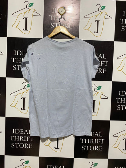 WEIRD FISH |L| BUST 21| THE SKY'S THE LIMIT EMBROIDERED BIRD T-SHIRT