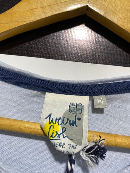 WEIRD FISH |L| BUST 21| THE SKY'S THE LIMIT EMBROIDERED BIRD T-SHIRT