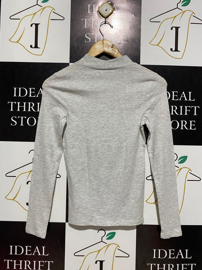 NEW LOOK |S| BUST 13| C1| ORGANIC COTTON MOCK NECK LONG SLEEVE TOP
