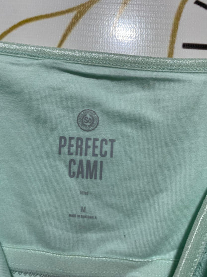 PERFECT CAMI |M| BUST 15|C2|FULL LACE OVERLAY CAMISOLE TANK - MINT GREEN