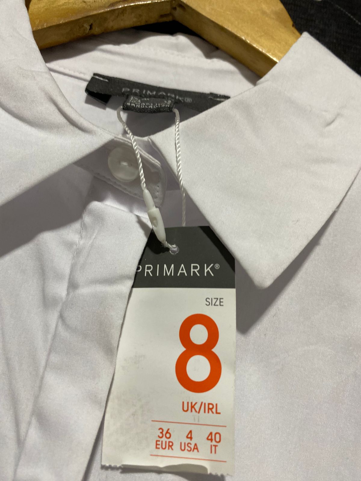 PRIMARK |L| BUST 18| ESSENTIAL WHITE LONG SLEEVE BUTTON-DOWN SHIRT
