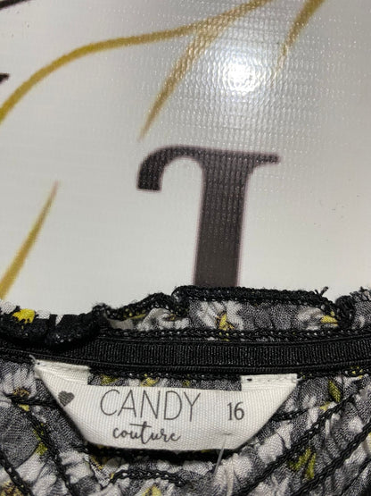 CANDY COUTURE |S| BUST 13| FLORAL DAISY SMOCKED CROP TOP