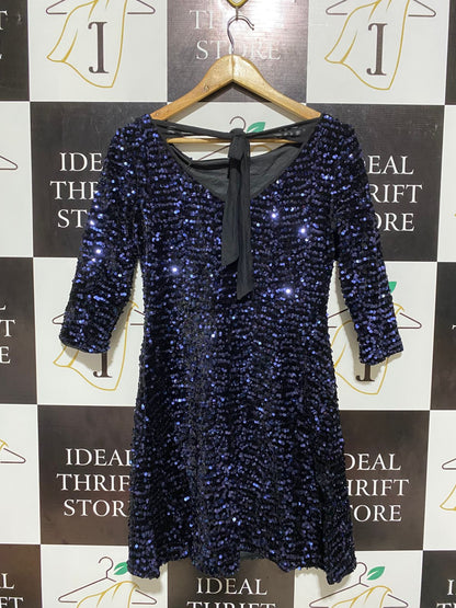SUGARFREE |M| BUST 17| NAVY BLUE SEQUIN MINI DRESS