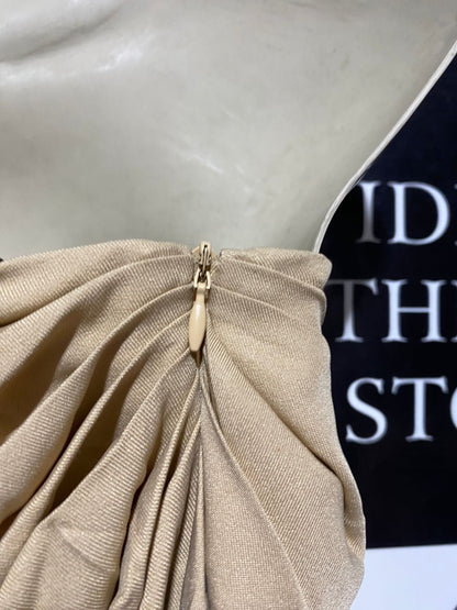 PRETTYLITTLETHING |M| BUST 18| BEIGE DRAPED ASYMMETRICAL STRAPLESS MINI DRESS