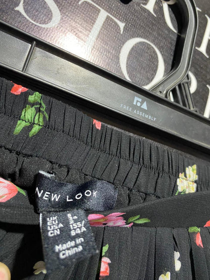 NEW LOOK |S| WAIST 25| TIERED BLACK FLORAL MIDI SKIRT