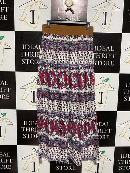 PEACOCHS |L| WAIST 29| C6|  VINTAGE PAISLEY BELTED MAXI SKIRT