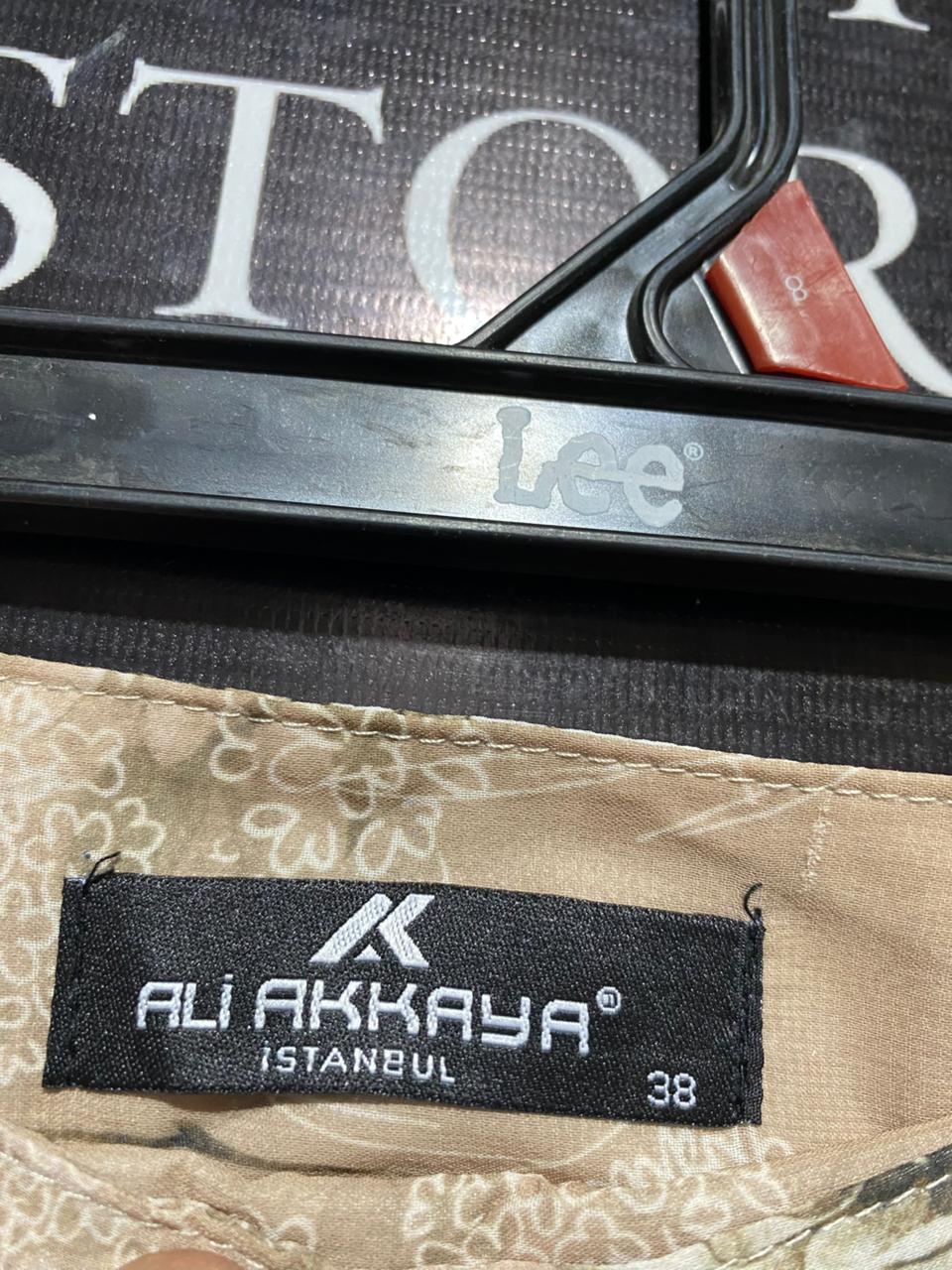 ALI AKKAYA |M| WAIST 28| TAN ROSE FLORAL MAXI SKIRT