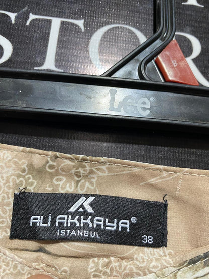 ALI AKKAYA |M| WAIST 28| TAN ROSE FLORAL MAXI SKIRT