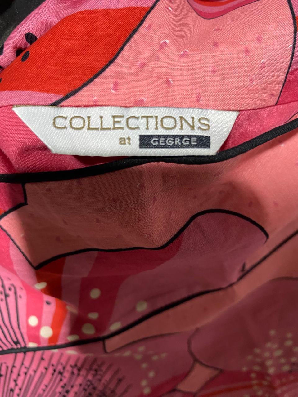 GEGRGE |L| WAIST 32| C6| VINTAGE LEE PINK FLORAL POPPY PRINT A-LINE MIDI SKIRT