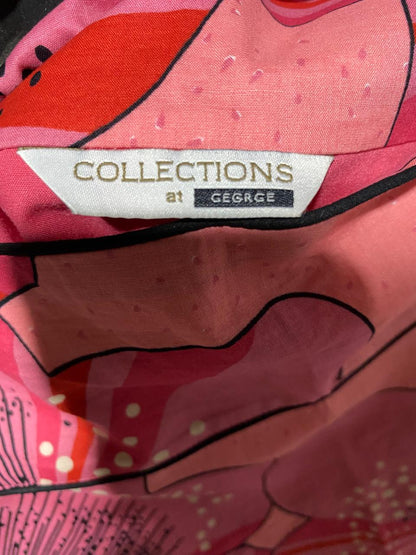GEGRGE |L| WAIST 32| C6| VINTAGE LEE PINK FLORAL POPPY PRINT A-LINE MIDI SKIRT