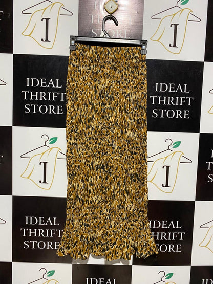VERY |S| WAIST 24| LEOPARD ANIMAL PRINT SMOCKED MAXI SKIRT