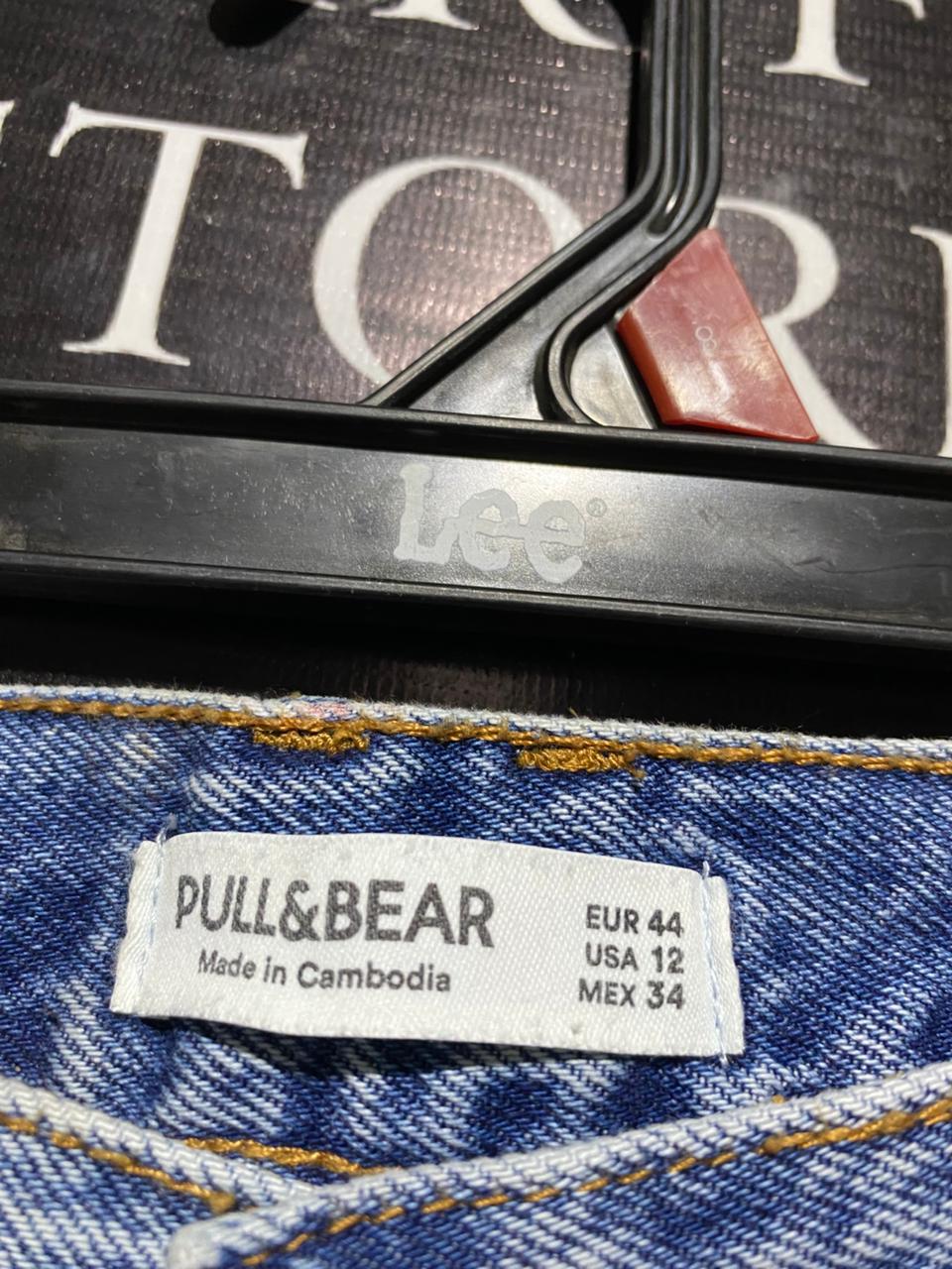 PULL & BEAR |XL| WAIST 34|B12|HIGH-WAISTED MOM JEANS IN MEDIUM WASH BLUE