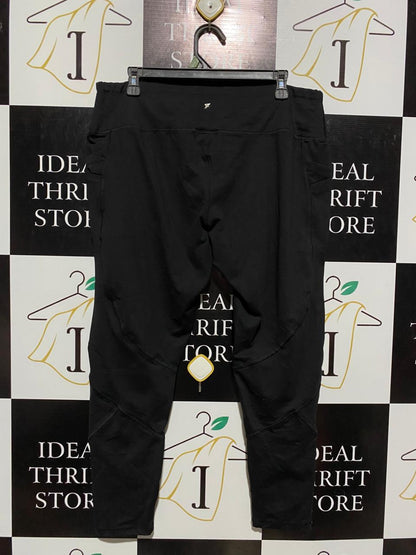WORK OUT |XL| WAIST 36| HIGH-WAISTED BLACK PERFORMANCE LEGGINGS WITH SIDE POCKETS