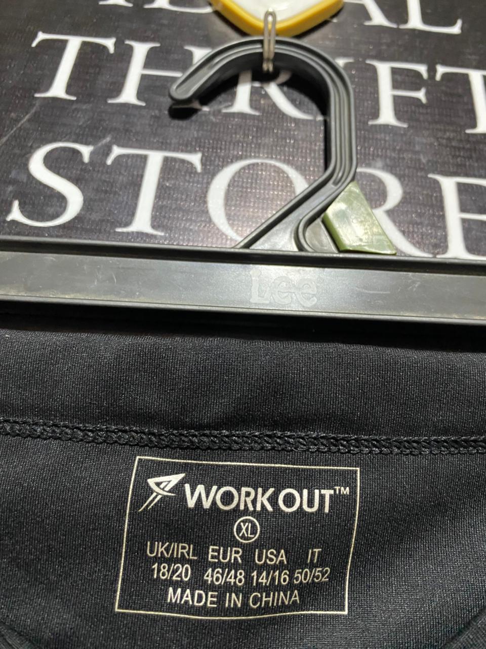 WORK OUT |XL| WAIST 36| HIGH-WAISTED BLACK PERFORMANCE LEGGINGS WITH SIDE POCKETS