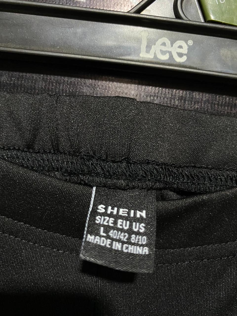 SHEIN |L| WAIST 30| CLASSIC BLACK HIGH-WAISTED SLIM-FIT STRETCH TROUSERS