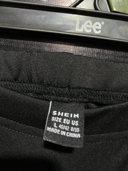 SHEIN |L| WAIST 30| CLASSIC BLACK HIGH-WAISTED SLIM-FIT STRETCH TROUSERS