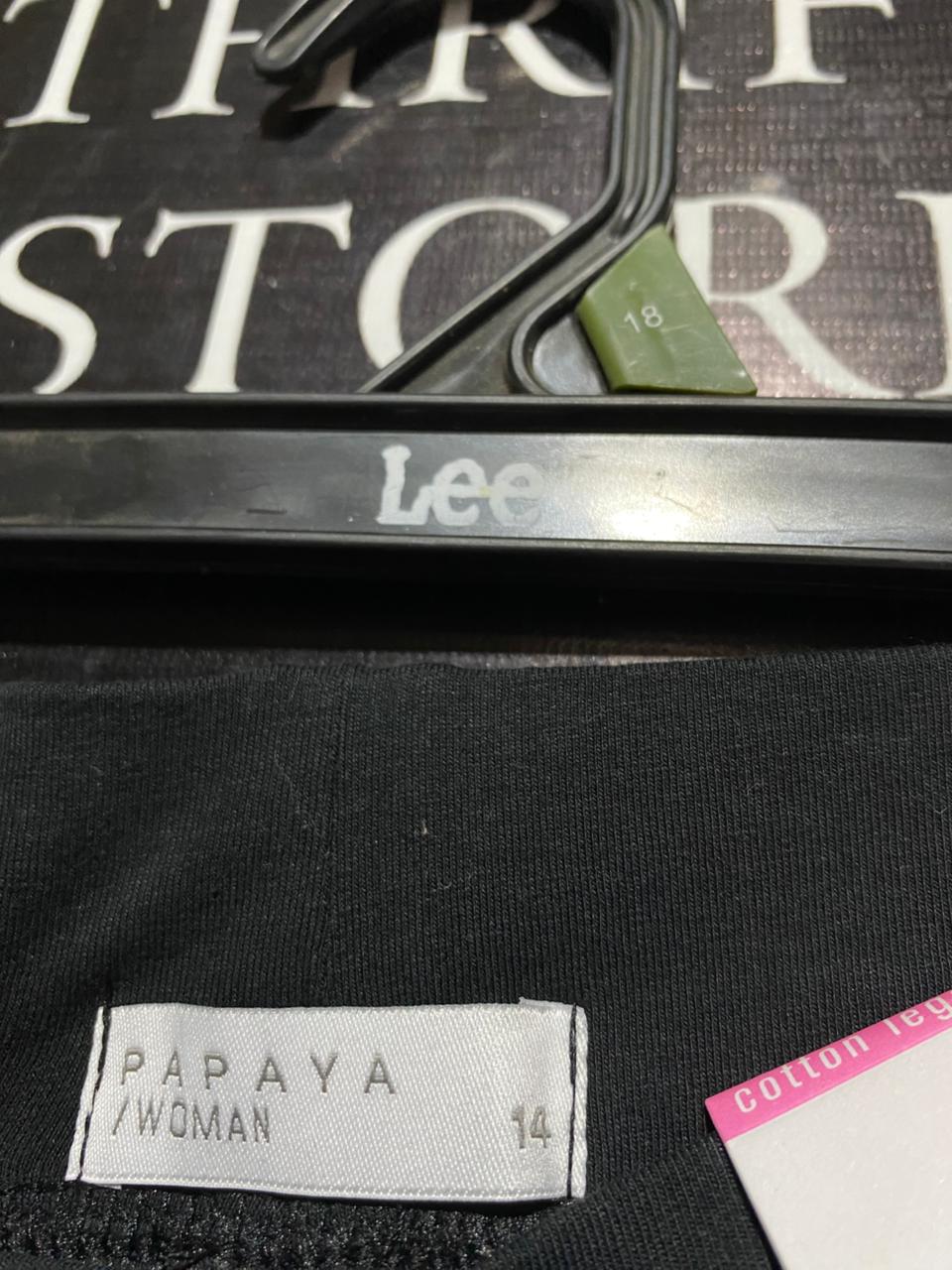 PAPAYA |L| WAIST 30| BLACK COTTON LEGGINGS