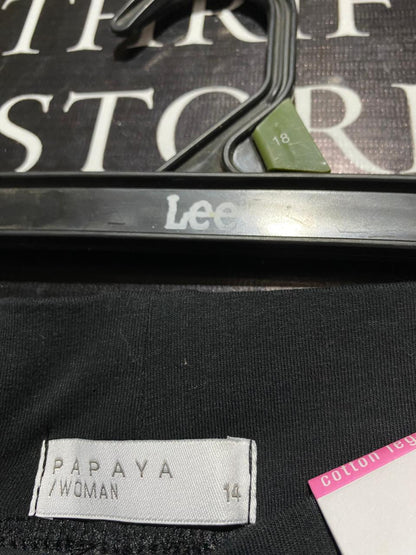 PAPAYA |L| WAIST 30| BLACK COTTON LEGGINGS