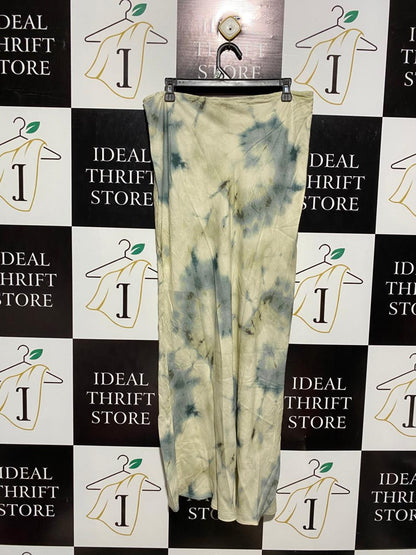 PULL & BEAR |XL| WAIST 34| C6| VINTAGE STYLE TIE-DYE MAXI SKIRT CREAM & GREY