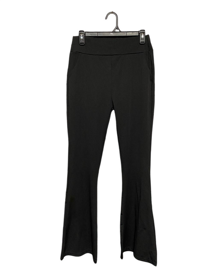 |L| WAIST 28| BLACK HIGH-WAIST FLARE YOGA PANTS