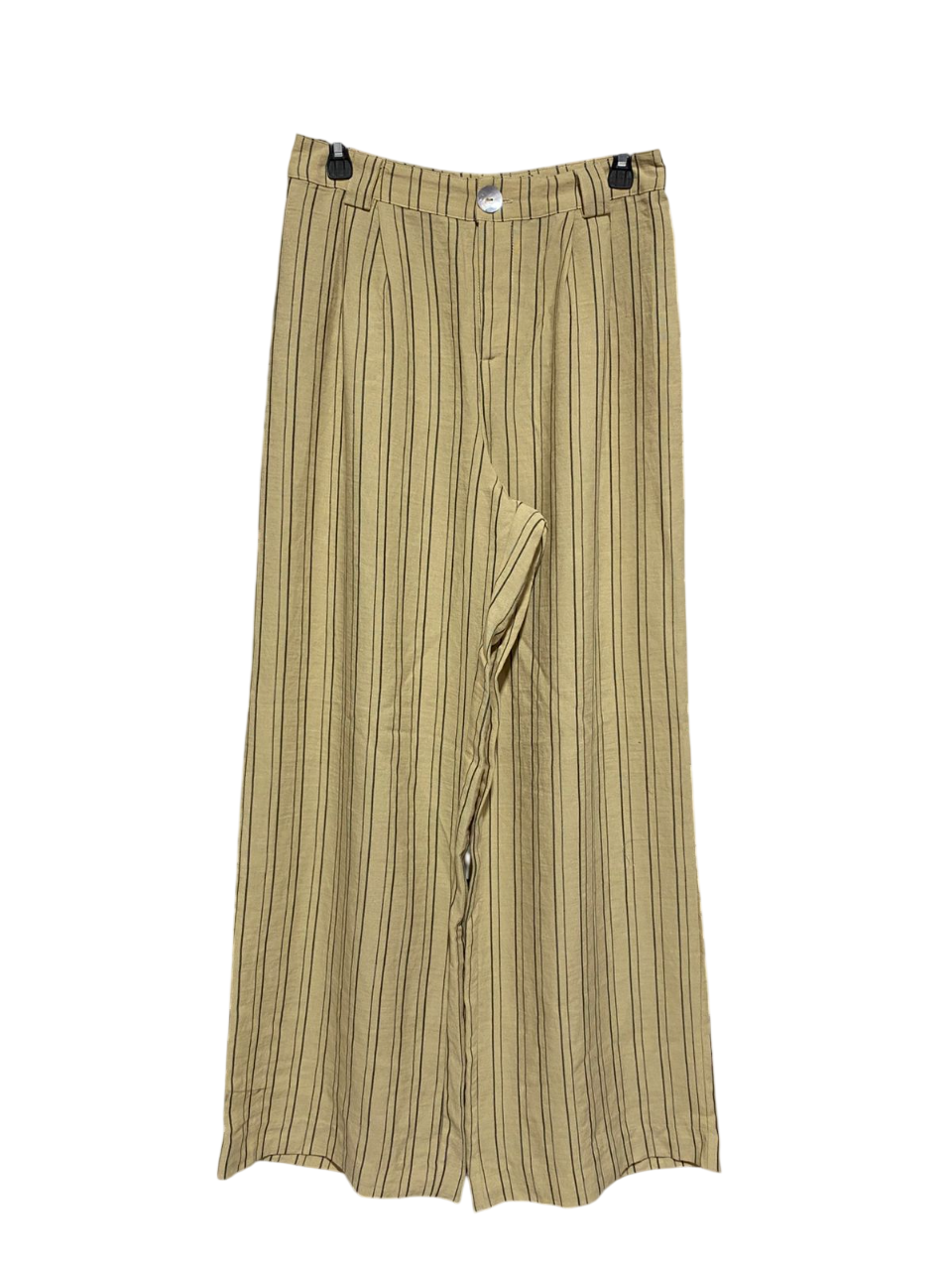 THE FATED |M| WAIST 28| WOMEN’S TAN PINSTRIPE WIDE-LEG TROUSERS