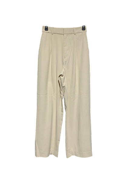 UNIQLO |M| WAIST 26| CHIC CREAM HIGH WAISTED WIDE LEG PLEATED TROUSERS TAILORED DRESS PANTS