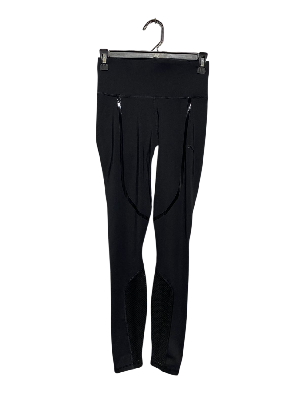 PUMA |XS| WAIST 24| BLACK HIGH WAISTED PERFORMANCE LEGGINGS MESH PANELING ATHLETIC TIGHTS