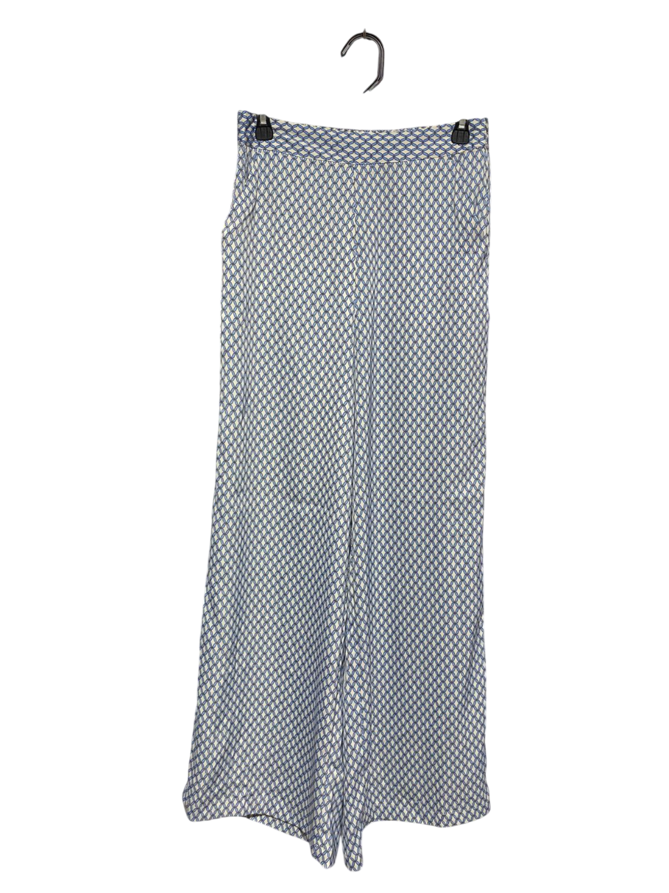 ANKO |M| WAIST 28| VINTAGE BLUE & WHITE GEOMETRIC PRINT WIDE LEG PALAZZO PANTS