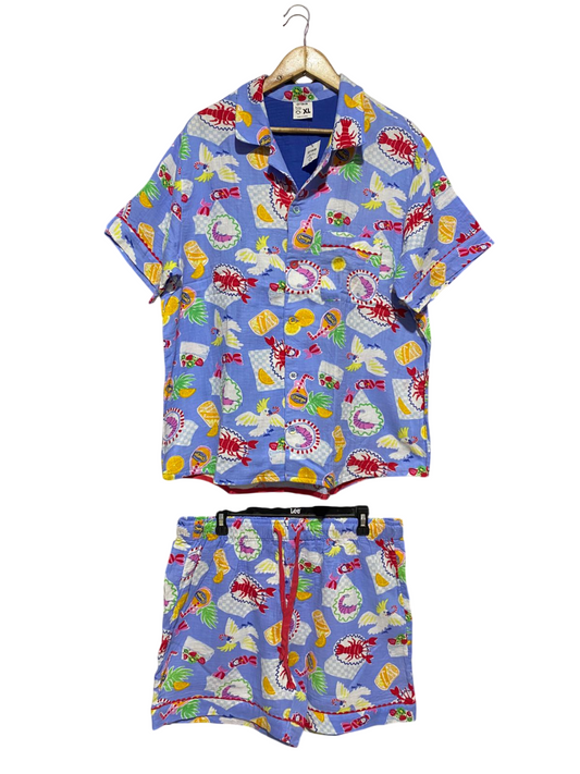 COTTON ON |XL| VIBRANT TROPICAL LOBSTER & COCKATOO MATCHING SET