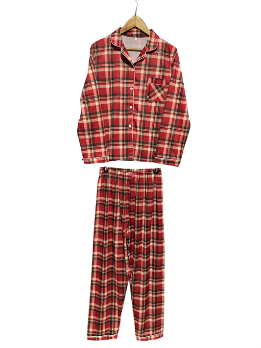|L| CLASSIC RED PLAID HOLIDAY PAJAMA SET