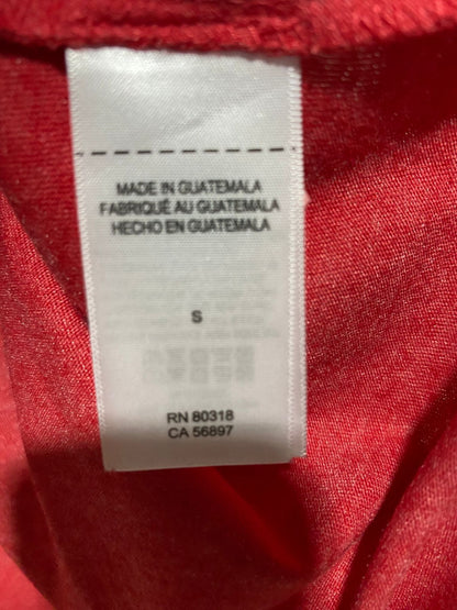 LUCKY BRAND |S| BUST 17| C1| RED HEATHERED FLORAL GRAPHIC LOGO T-SHIRT