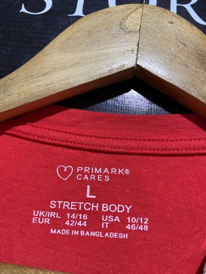 PRIMARK CARES |L| BUST 18| SUSTAINABLE RED SHORT SLEEVE BODYSUIT
