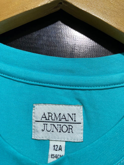 ARMANI JUNIOR |M| BUST 17| C1| EXCHANGE TURQUOISE GRAPHIC T-SHIRT