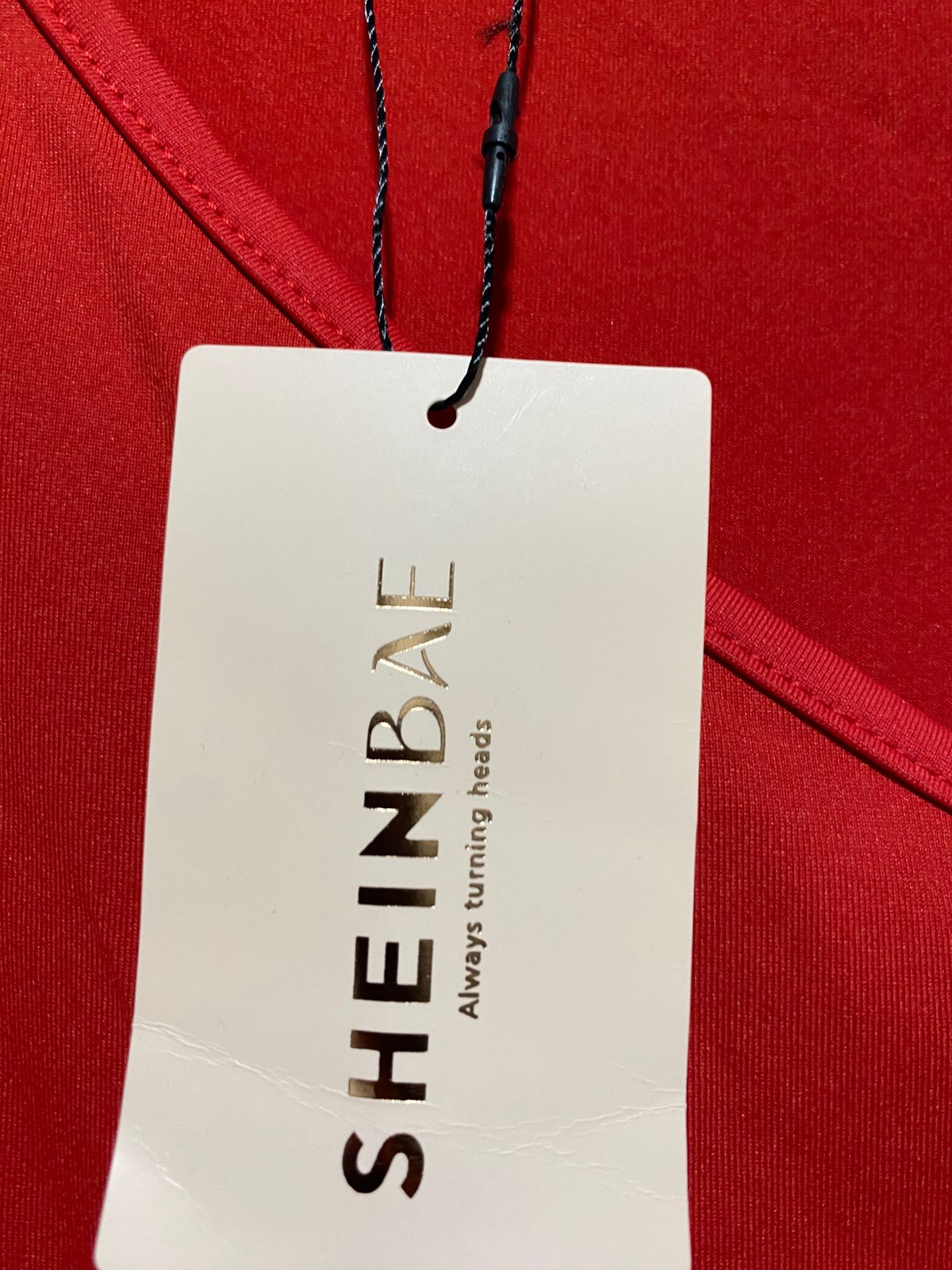 SHEIN |M| BUST 15| B11| BRIGHT RED ASYMMETRICAL CUT-OUT LONG SLEEVE TOP