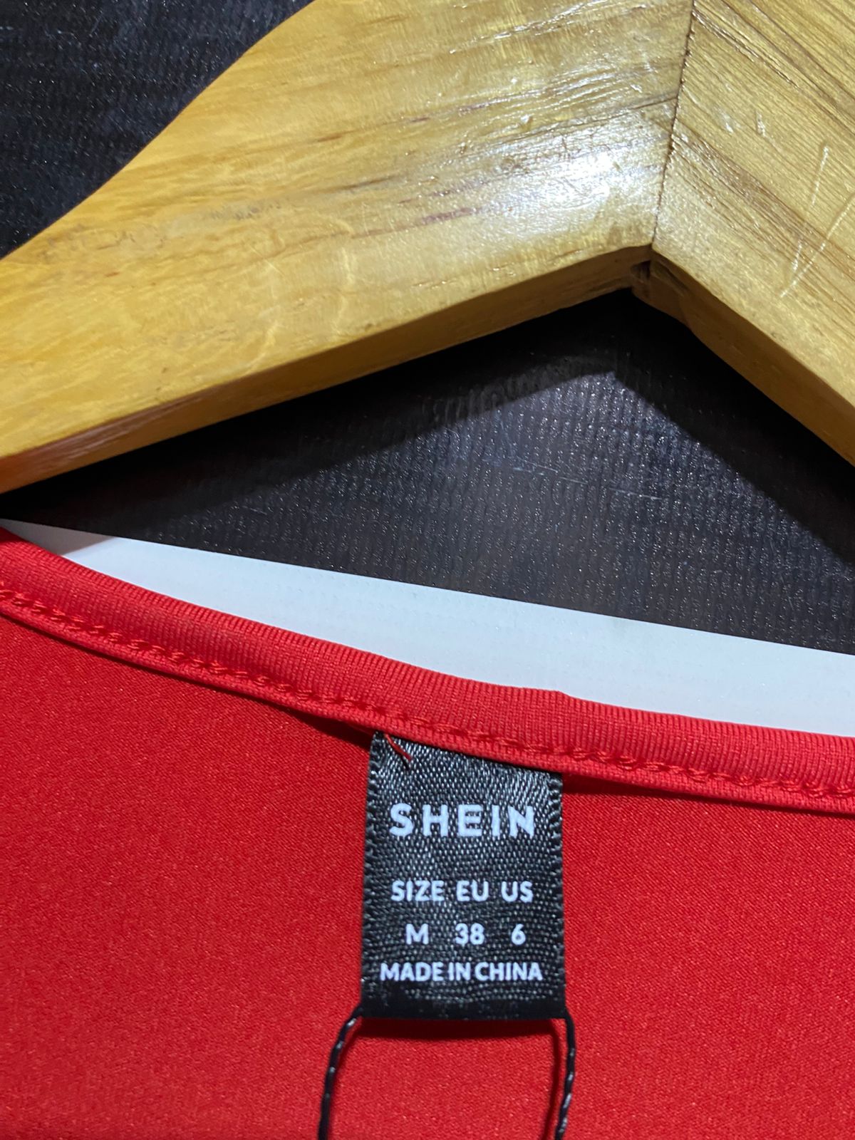 SHEIN |M| BUST 15| B11| BRIGHT RED ASYMMETRICAL CUT-OUT LONG SLEEVE TOP