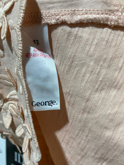 GEORGE |L| BUST 19| C1| PALE PINK EMBROIDERED FLORAL BLOUSE