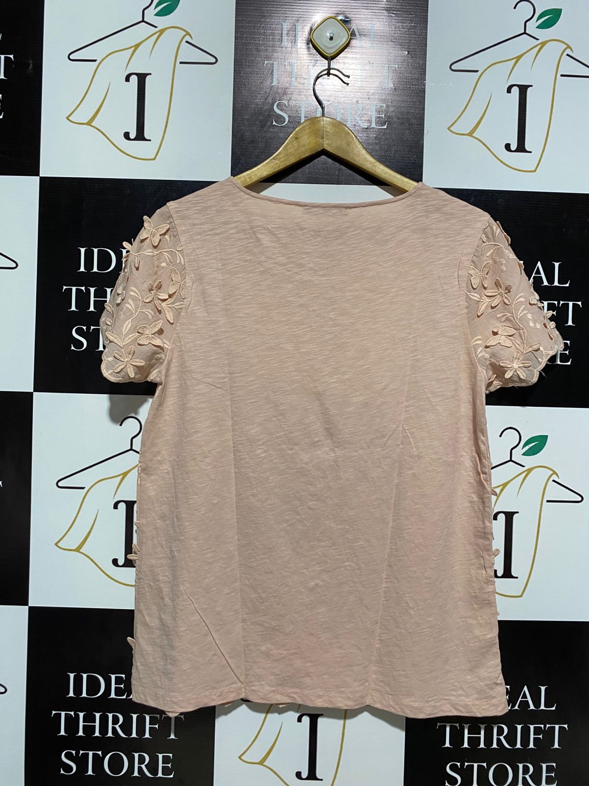 GEORGE |L| BUST 19| C1| PALE PINK EMBROIDERED FLORAL BLOUSE