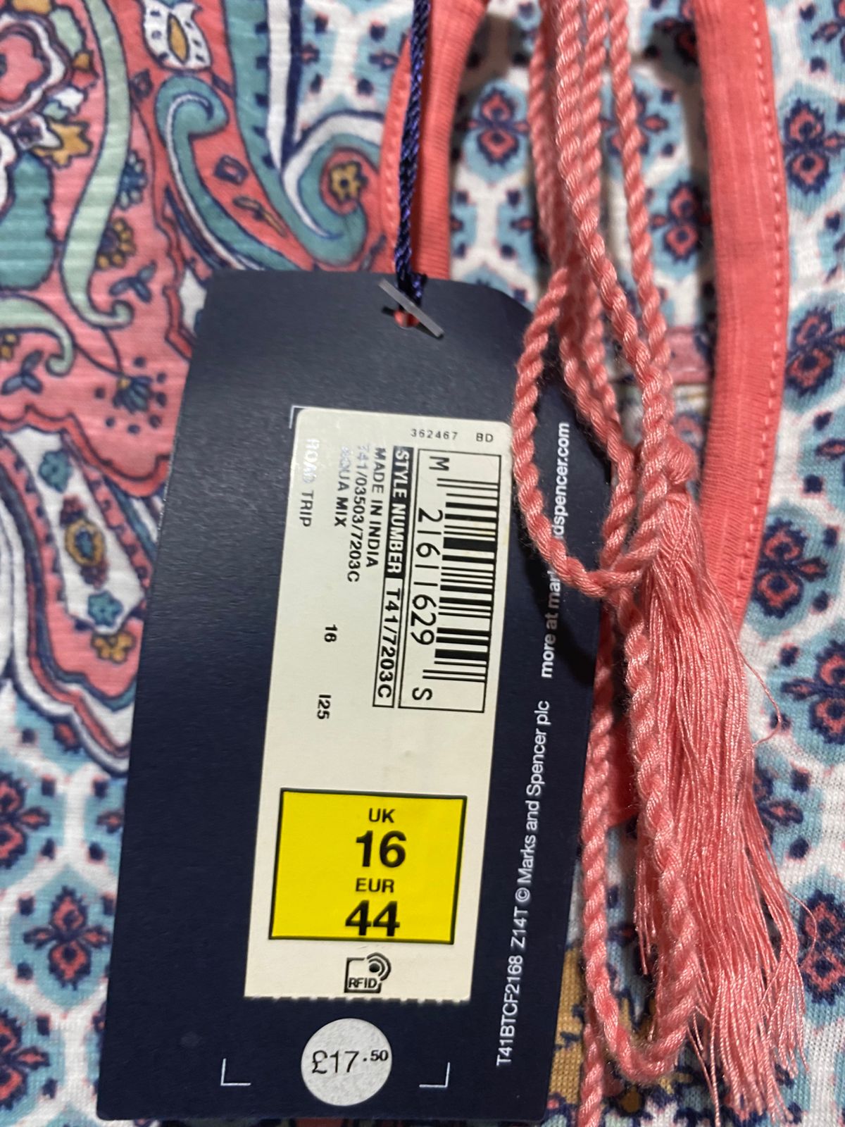 M&S |M| BUST 23| STYLISH AND COMFORTABLE PAISLEY PRINT TOP