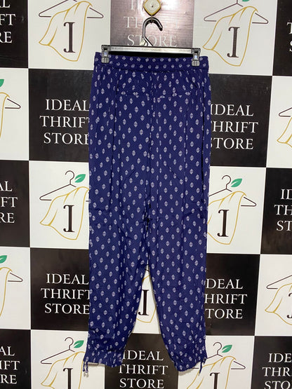 MILLERS |M| WAIST 28| NAVY BLUE GEOMETRIC PRINT PANTS ZIP POCKETS TAPERED LEG