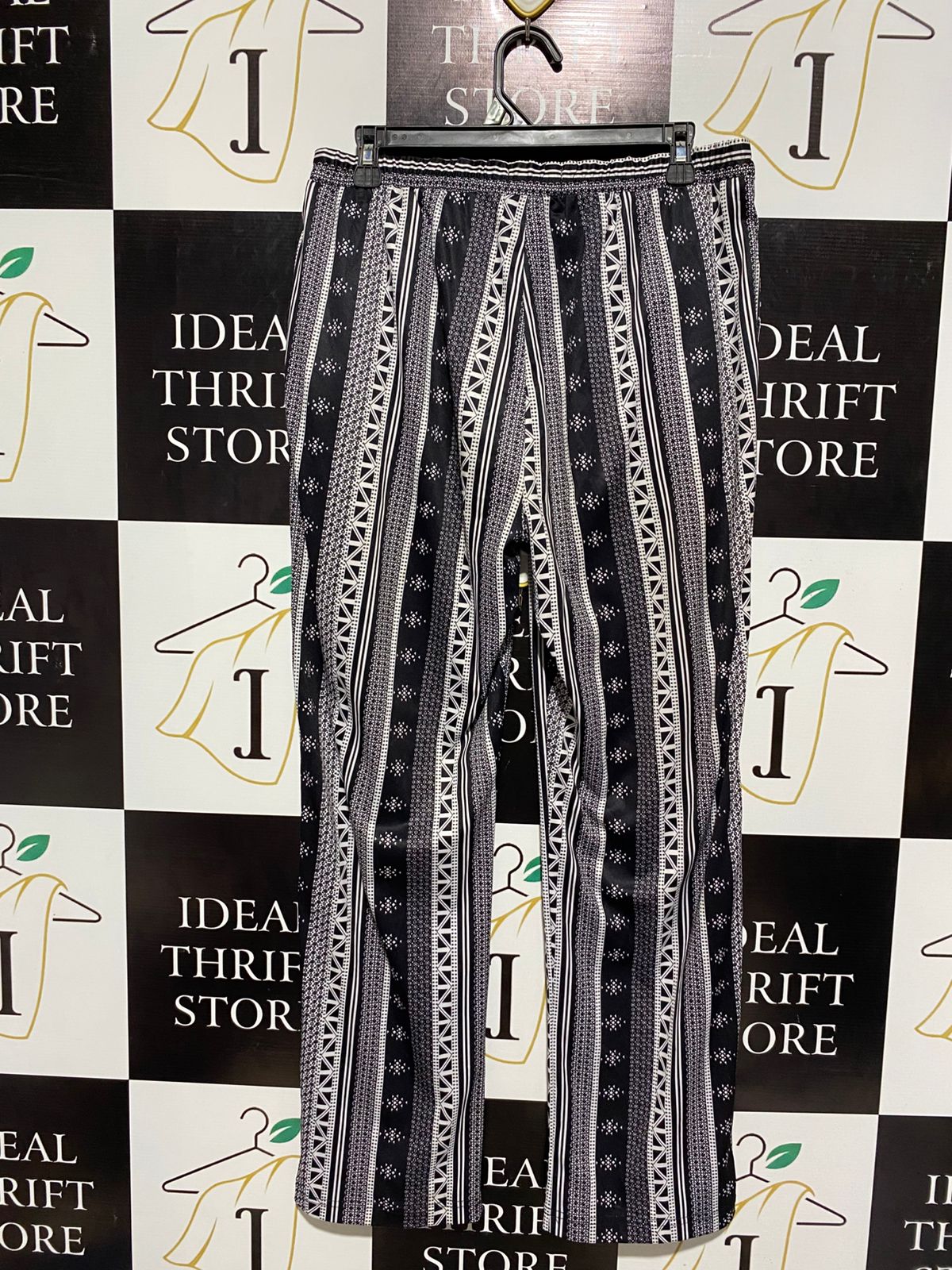 ESTABLISHED |L| WAIST 31| BLACK & WHITE PATTERNED LOUNGEWEAR TROUSER