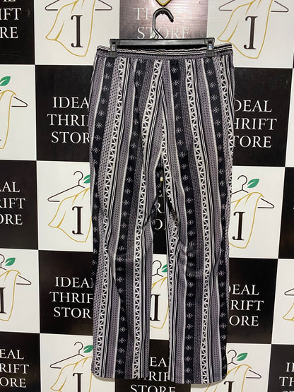 ESTABLISHED |L| WAIST 31| BLACK & WHITE PATTERNED LOUNGEWEAR TROUSER