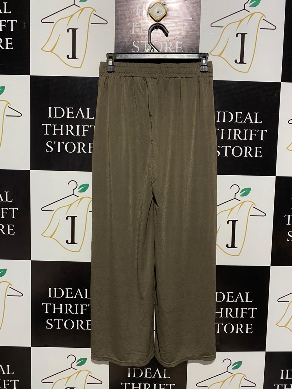 |M| WAIST 26| OLIVE DRAB WIDE-LEG LOUNGE PANTS
