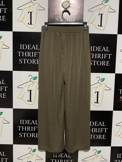 |M| WAIST 26| OLIVE DRAB WIDE-LEG LOUNGE PANTS