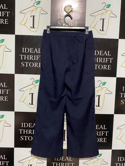 HAODUOYI |L| WAIST 28| NAVY BLUE TROUSERS WITH GOLD BUTTON ACCENTS