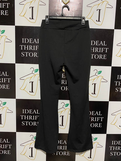 |L| WAIST 28| BLACK HIGH-WAIST FLARE YOGA PANTS