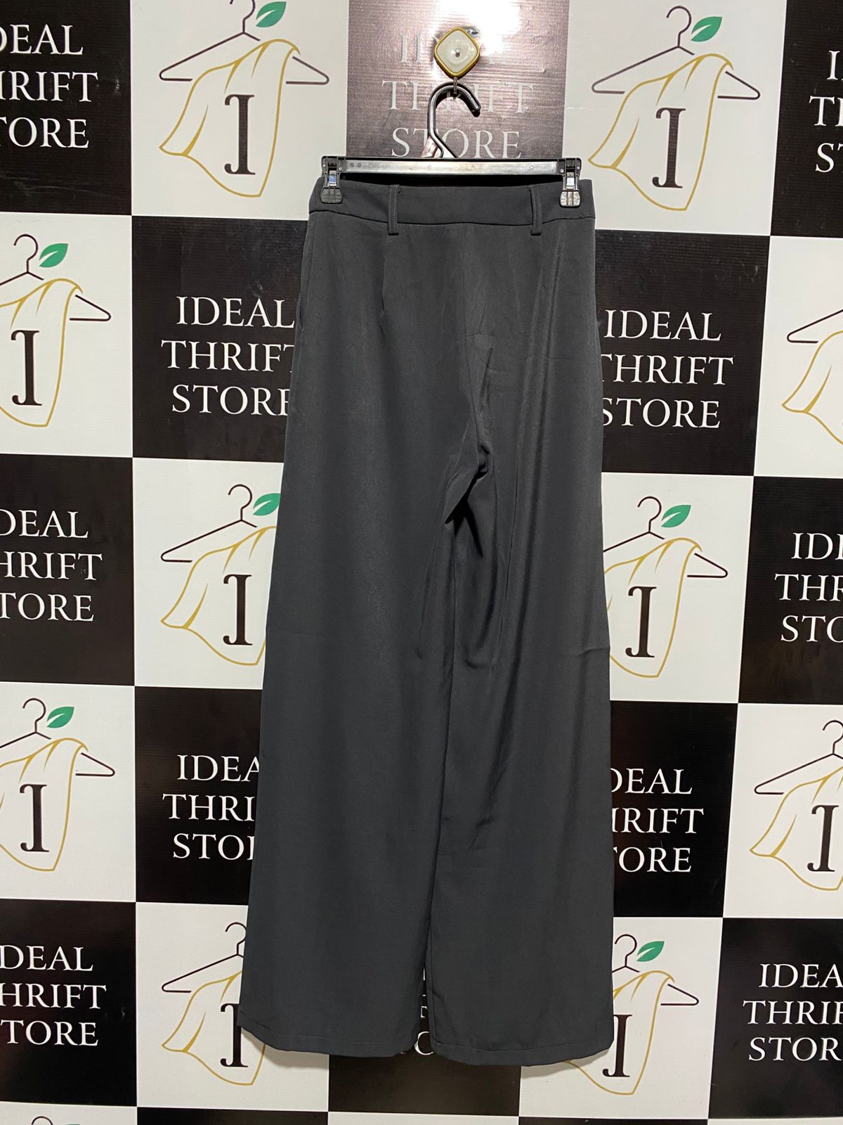 PRINCESS POLLY |M| WAIST 26| CHARCOAL TAILORED HIGH-WAIST WIDE-LEG PANTS