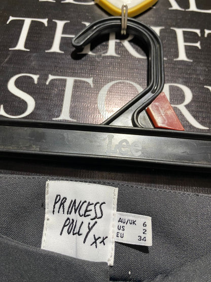 PRINCESS POLLY |M| WAIST 26| CHARCOAL TAILORED HIGH-WAIST WIDE-LEG PANTS