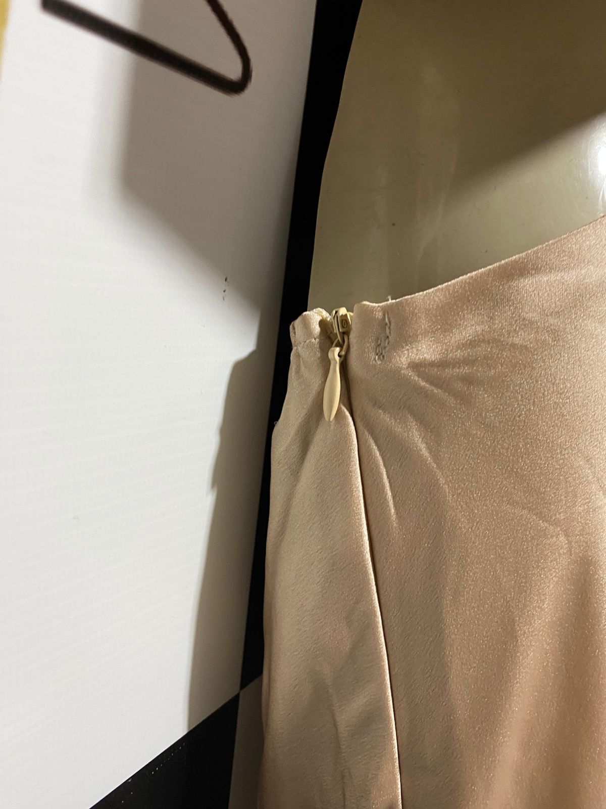 REVERSE |M| CHAMPAGNE SATIN CUT-OUT MAXI DRESS WITH OVERLAY