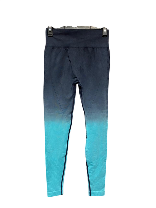 |S| WAIST 24| NAVY TO TEAL OMBRE LEGGINGS